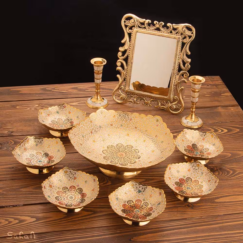 ست هفت سین برنجی میناکاری کد 1139