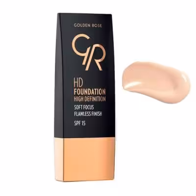 کرم پودر تیوپی گلدن رز Golden Rose مدل HD FOUNDATION شماره 102