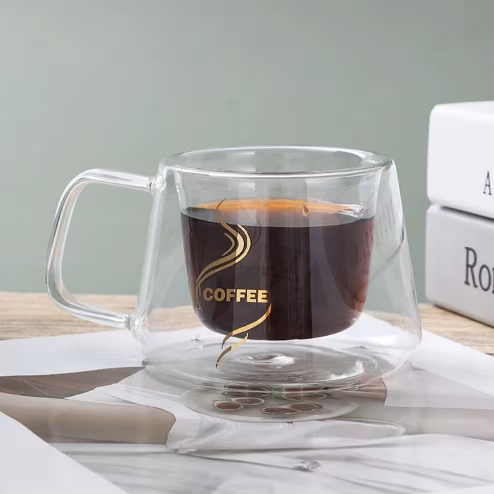 ماگ دو جداره کافی COFFEE
