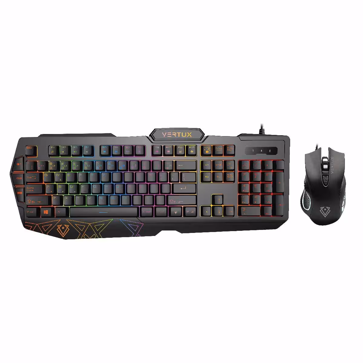 خرید کیبورد و موس گیمینگ ورتوکس Keyboard Gaming Vertux Vendetta Ergonomic &amp; Mouse With Programable Macro Keys با بهترین قیمت