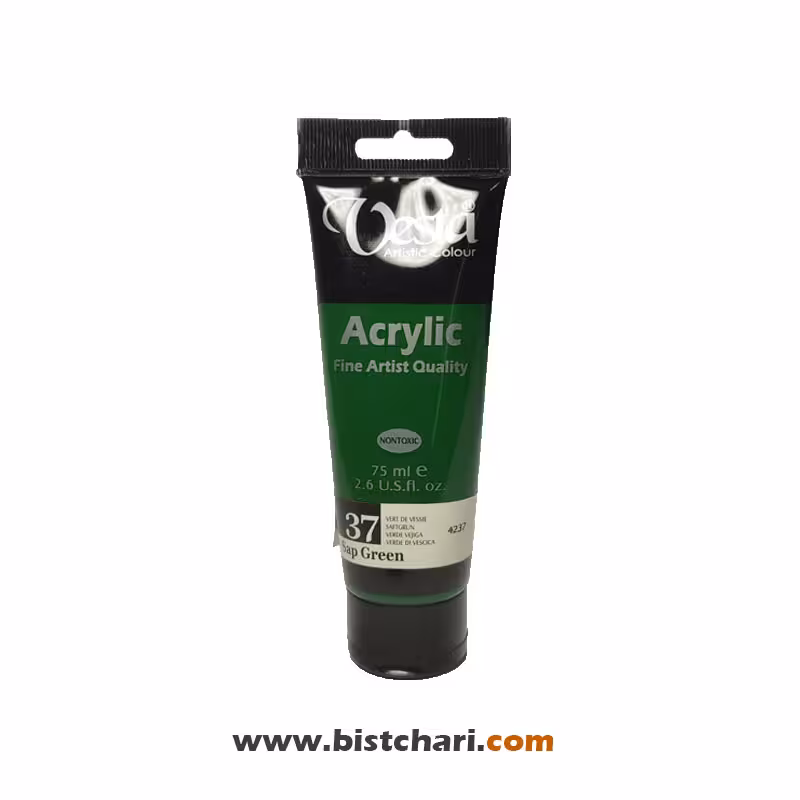 رنگ اکریلیک Sap green کد 37 حجم 75 ml برند وستا Vesta