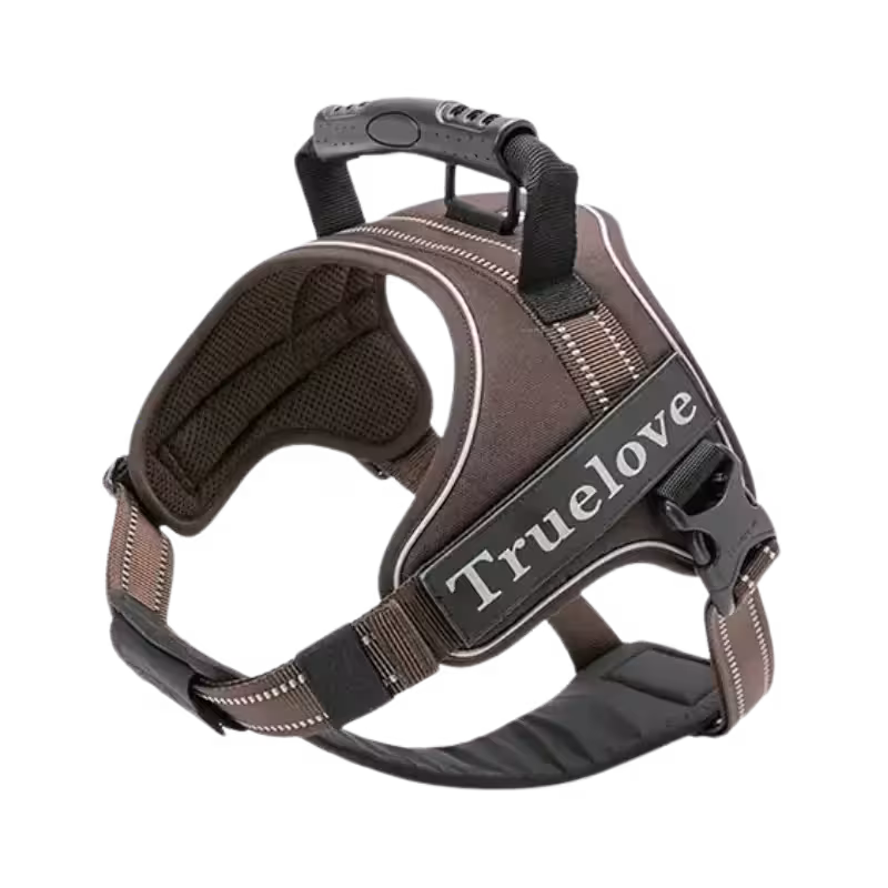 قلاده سگ کتفی مدل Security Plus برند true love ترولاو رنگ قهوه ای سایز M