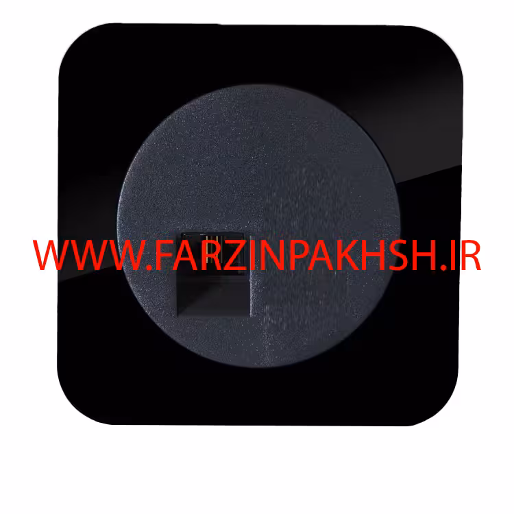 پریز تک سوکت تلفن (دو خط) توکار دلند مدل آوا پلکسی قاب مشکی
