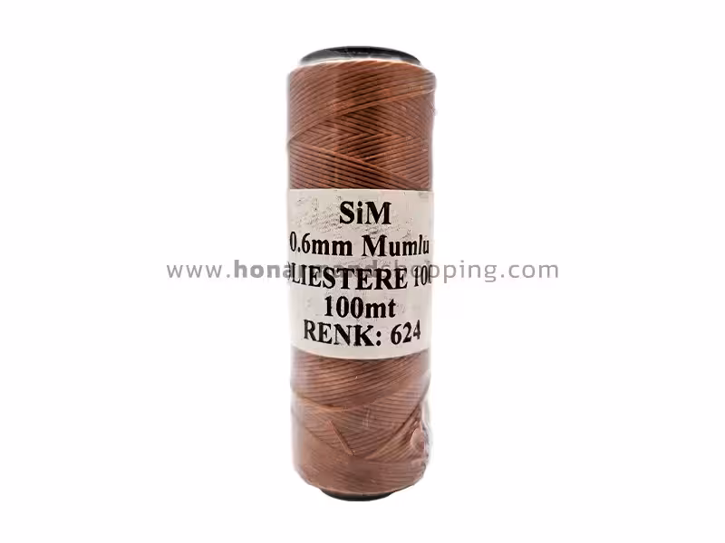 دوک نخ موم دار سیم (SIM) سایز 0.6 رنگ عسلی