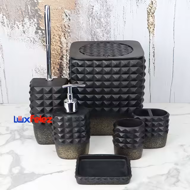 ست سرویس بهداشتی رزین راحیل کد 1628 شش پارچه