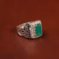 انگشتر زمرد مردانه کد 30179 - جواهری مشاهیر