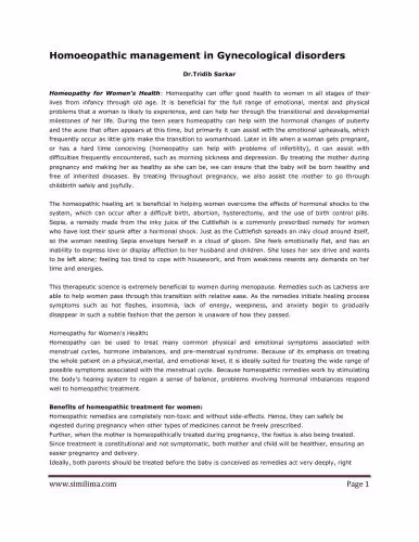 خرید و دانلود نسخه کامل کتاب Homoeopathic management in Gynecological disorders