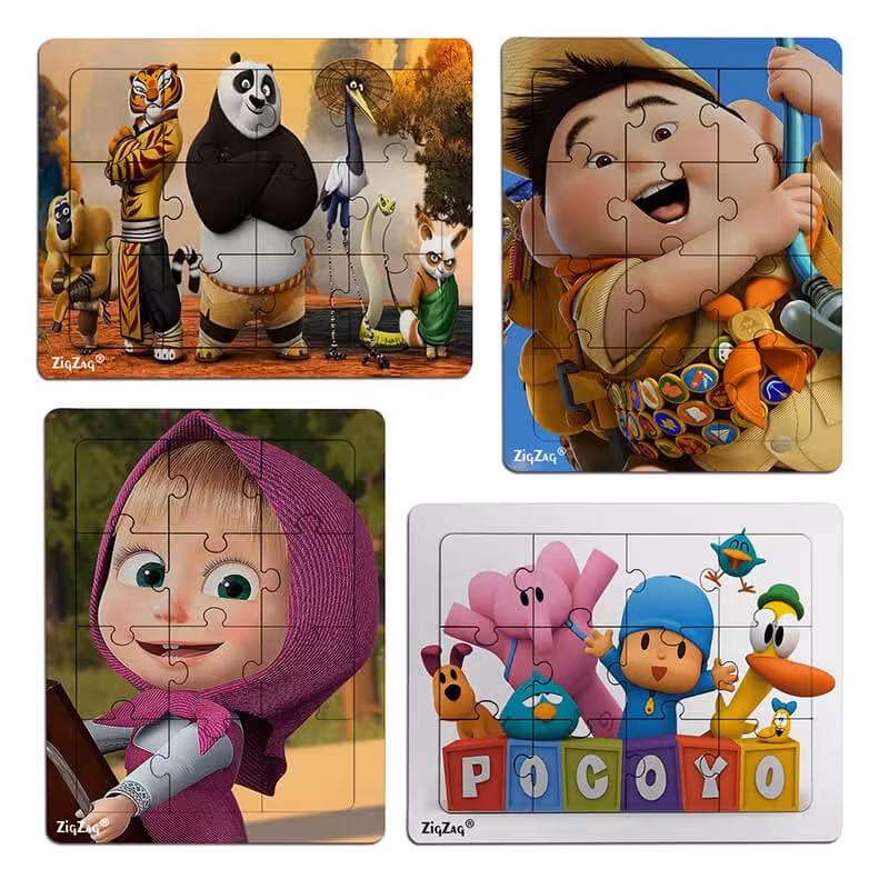 خرید و قیمت پازل چوبی 12 تکه مجموعه 4 عددی کد 1003