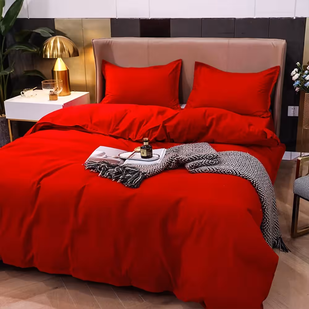 سرویس روتختی کاوری چیداری قرمز دو نفره چهار تکه