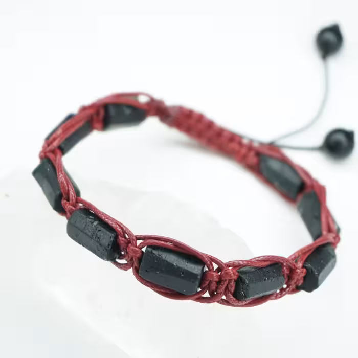 دستبند سنگ تورمالین راف کد 310195