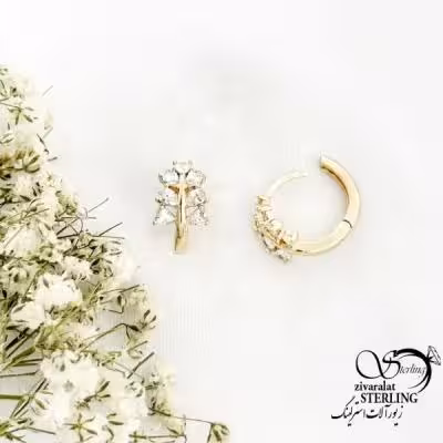 گوشواره جواهری طرح برگ برند ژوپینگ کد 19727