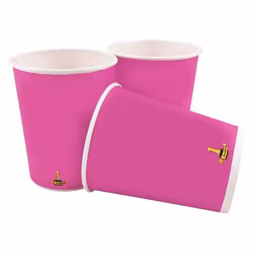 لیوان کاغذی صورتی