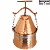 گلاب گیر مسی خانگی | دستگاه تقطیر مس بدون کندانسور | عرقگیر مسی اصل طبیعی | 6 لیتر | مدل خوشه