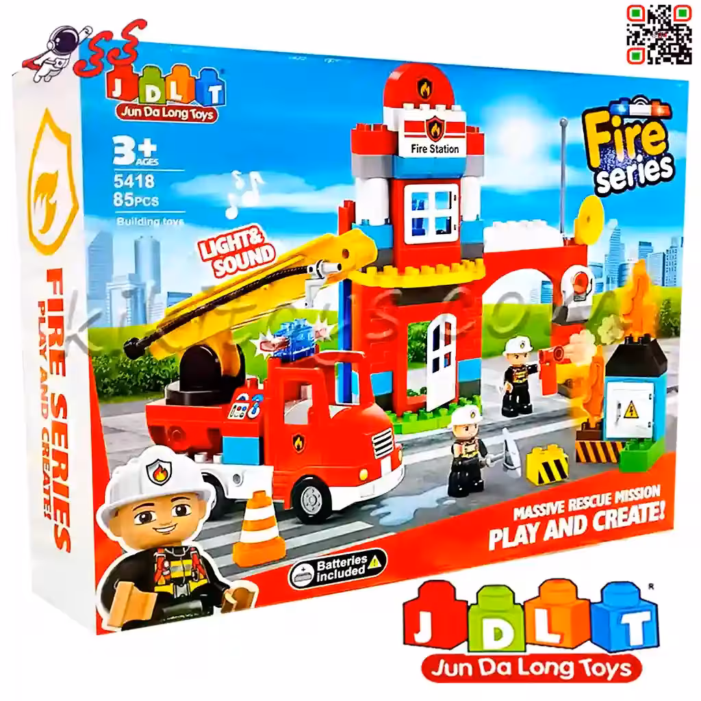 لگو دوپلو ماشین آتشنشانی بزرگ قطعه درشت کودک JDLT 5418