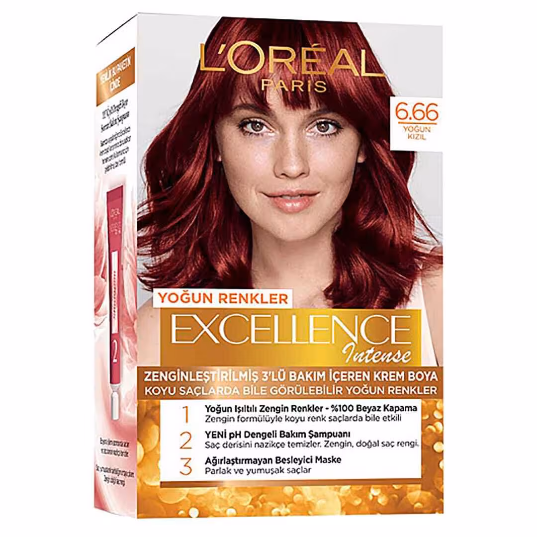 مشخصات، خرید و قیمت کیت رنگ مو لورآل سری Excellence Creme شماره 6.66 رنگ شرابی ⭐️ ویان مارکت