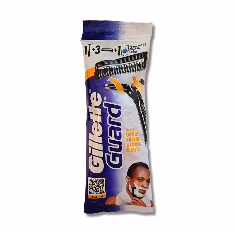 ژیلت دستگاه گارد Guard تک لبه پفکی با 3 یدک (اصل) برند Gillette