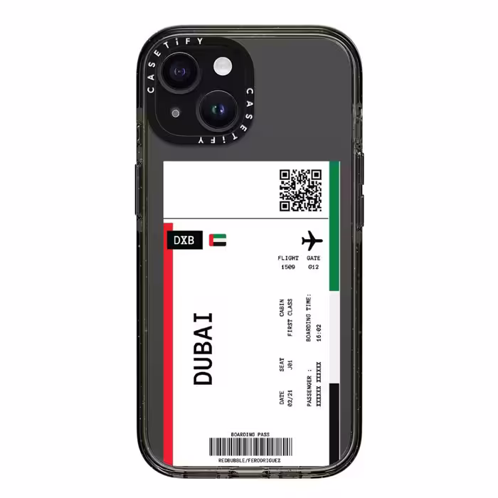 قاب شفاف چاپی سفارشی (کد 0351) مدل plane ticket برای سامسونگ