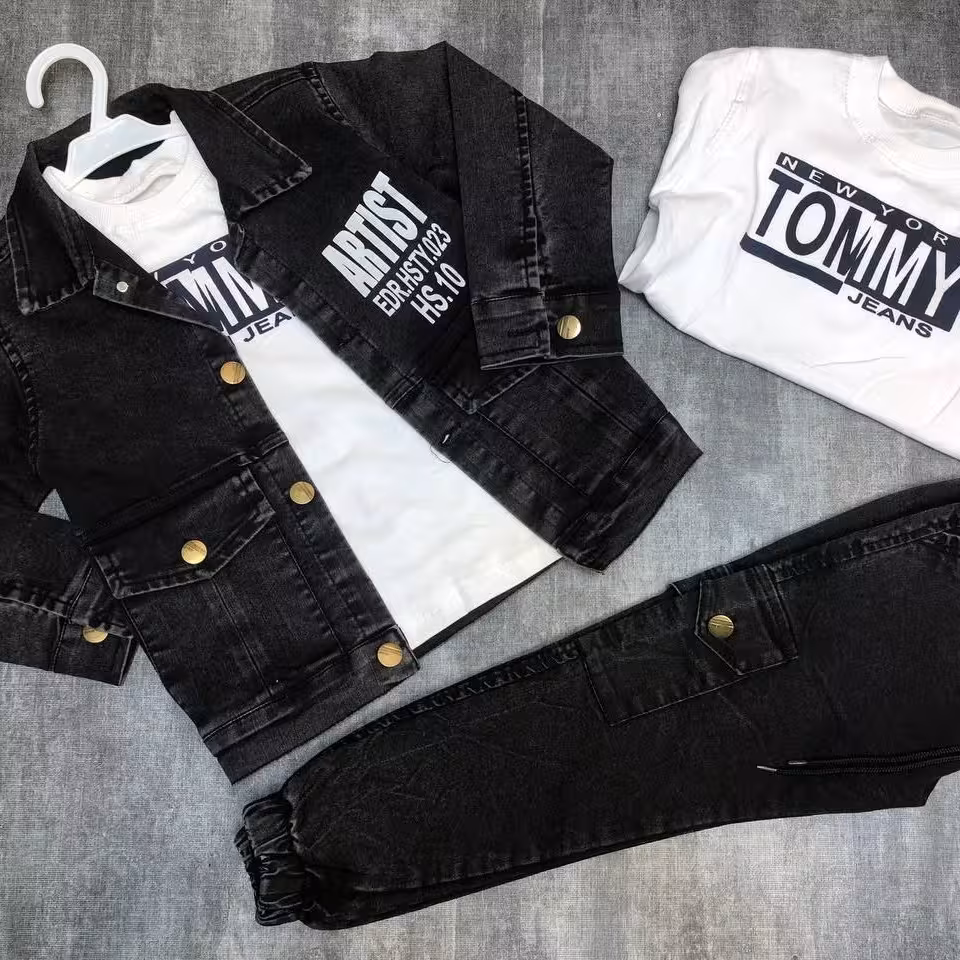 سه تیکه لی ذغالی پسرانه سایز6تا8سال با ارسال رایگان