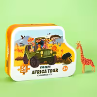 پازل کودک 56 تکه مدل آفریقا KID FANS AFRICA TOUR کد KS2438