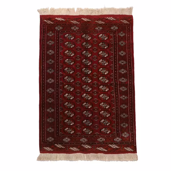 فرش قدیمی دستباف نیم متری مدل ترکمن کد 4030578