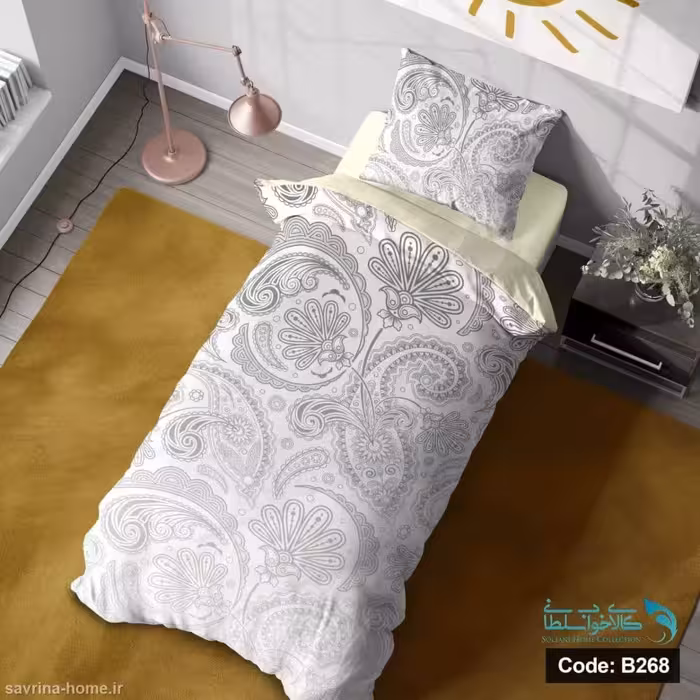 روتختی یک نفره سه بعدی طرح سیلور کد B268 چهار تکه
