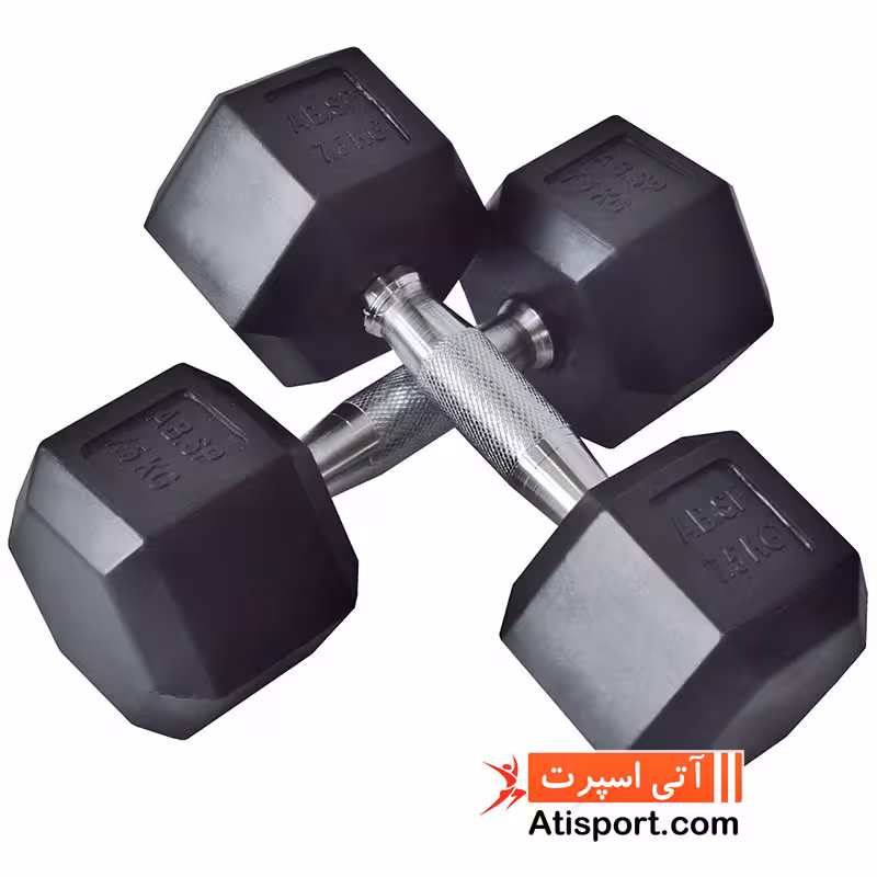 دمبل بدنسازی شش ضلعی 7 و نیم کیلوگرمی