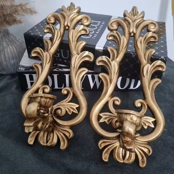 شمعدان دیواری مدرن طرح تاج مجموعه دو عددی