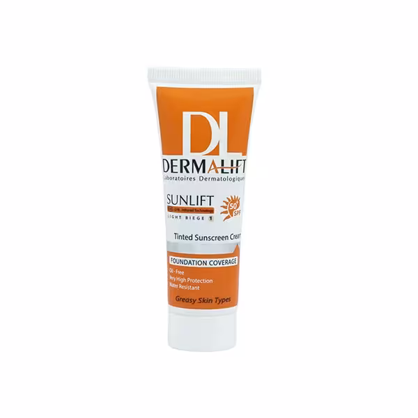 درمالیفت کرم ضد آفتاب SPF50 مناسب پوست های چرب رنگ بژروشن شماره 1 - داروکاو