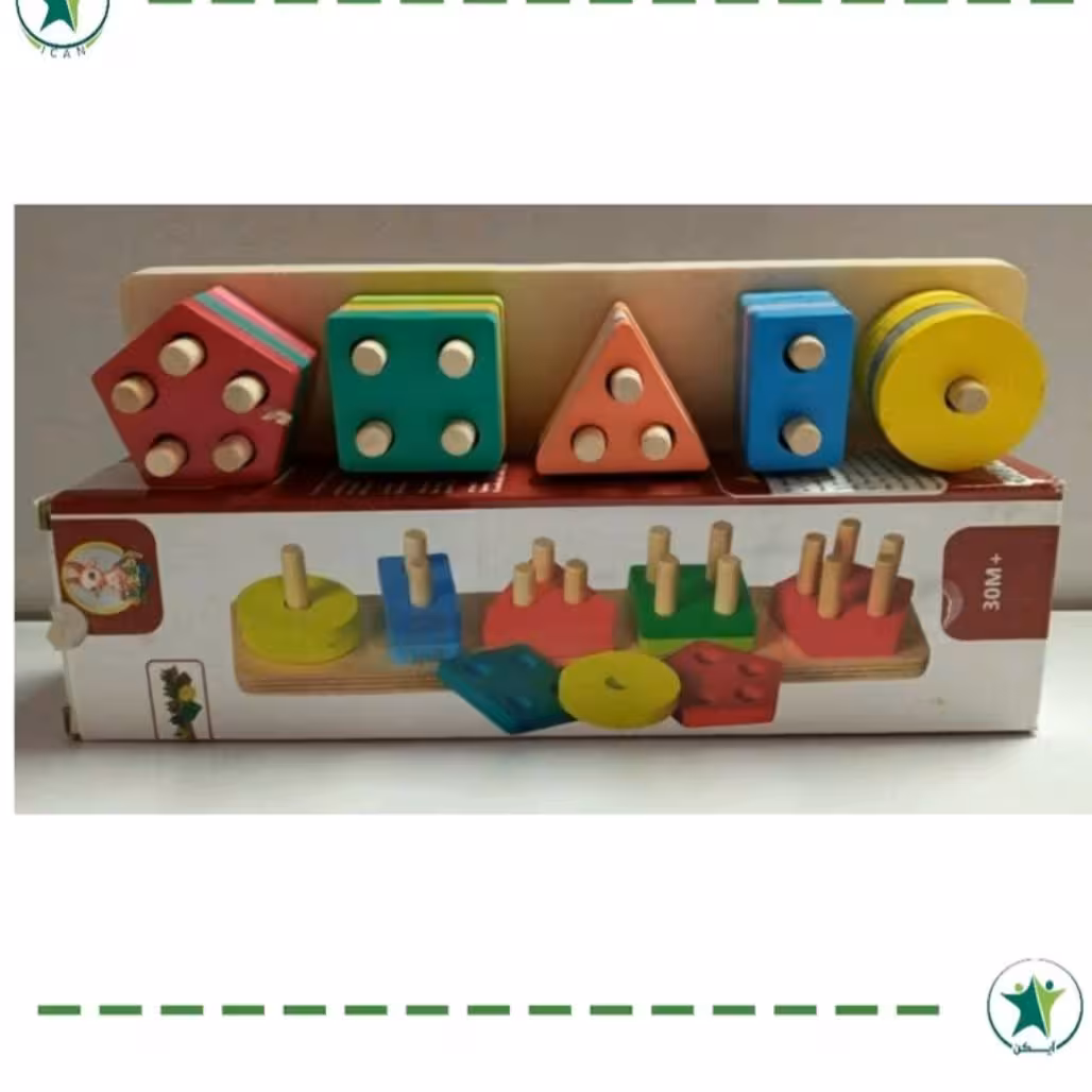 مونته سوری چوبی لگو اسباب بازی فکری چوبی مونته سوری 5 ستون