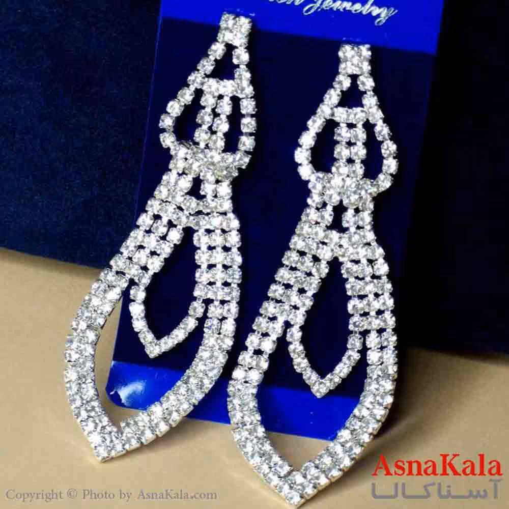 گوشواره استیل شیک زنانه مدل جواهری کد GSH151303W