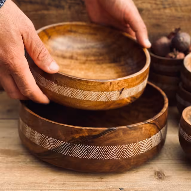 ظرف چوبی دو عددی مدل بینه کد 010063