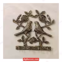 جاکلیدی برنجی برنزی گنجشک روی شاخه سیاه قلم 4 آویزه