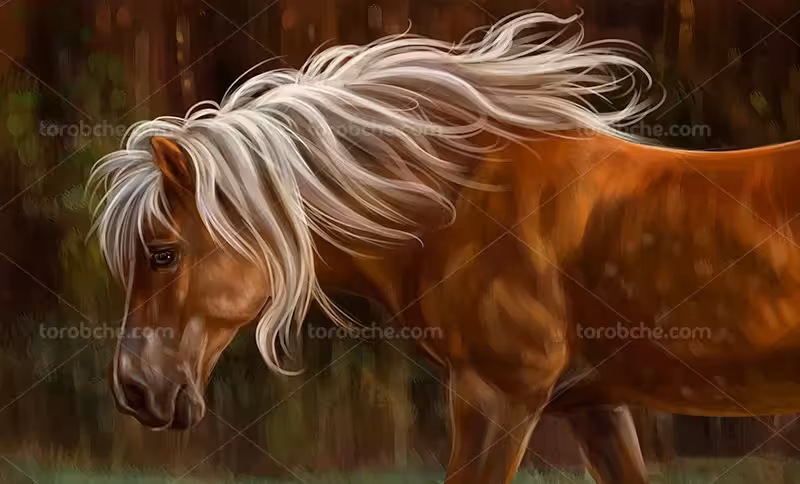 عکس نقاشی اسب قهوه ای | گرافیک با طعم تربچه
