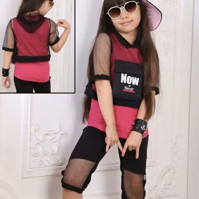 سه تیکه دخترانه بچگانه مدل توری تابستونی مناسب مهمانی