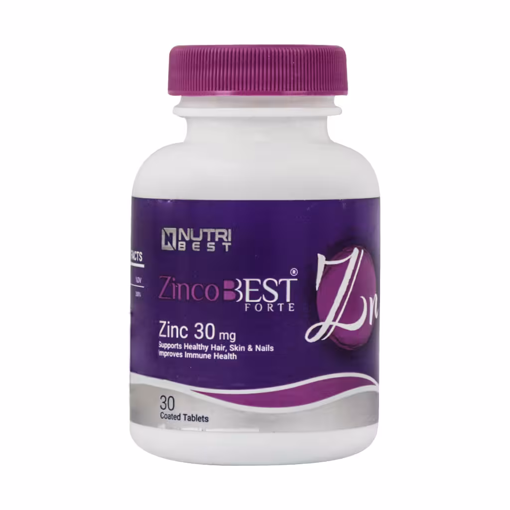 قرص زینکوبست فورت 30 میلی گرم نوتری بست 30 عدد Nutri Best Zinco Best 30 Tabs