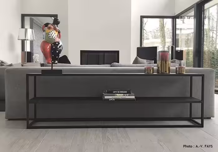 میز کنسول پشت مبلی چوب و فلز کد روستیک  8679