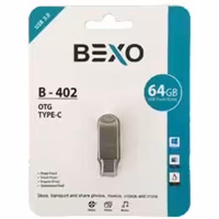 فلش 64گیگ Bexo B-402 USB3 OTG Type-C Gold