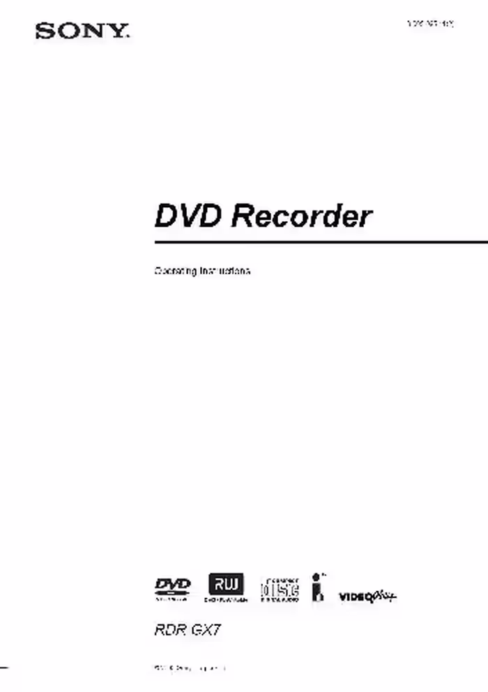 خرید و دانلود نسخه کامل کتاب SONY RDR-GX7