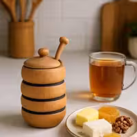 عسل خوری چوبی همراه باقاشق