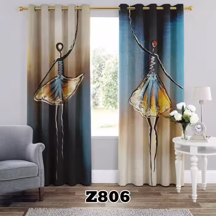 پرده سه بعدی طرح دخترانه