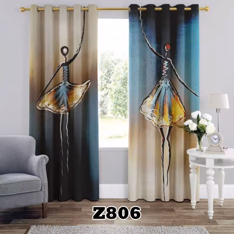 پرده سه بعدی طرح دخترانه