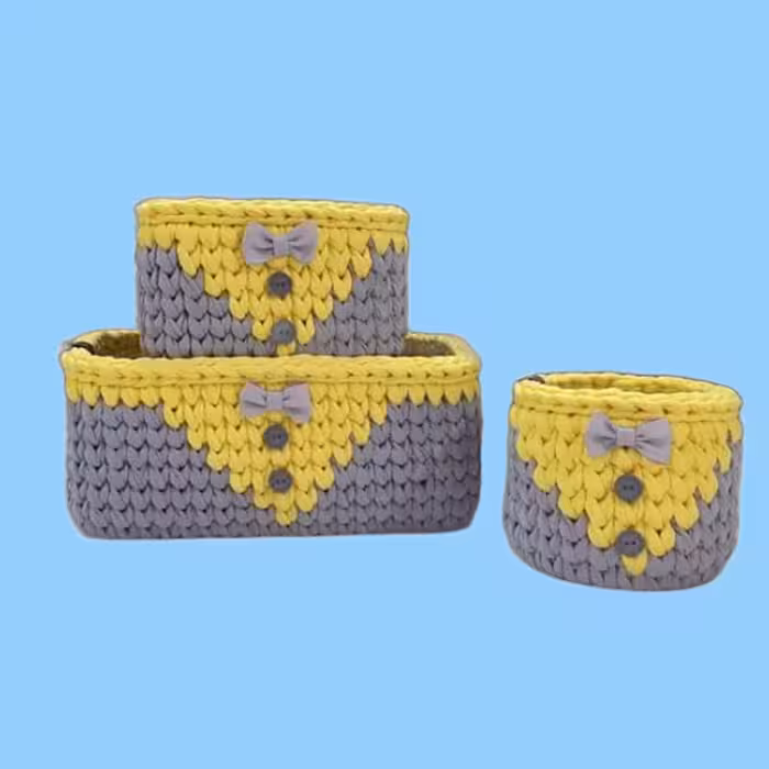 ست سبد وسایل کودک مدل لباس پسرانه مجموعه 3 عددی