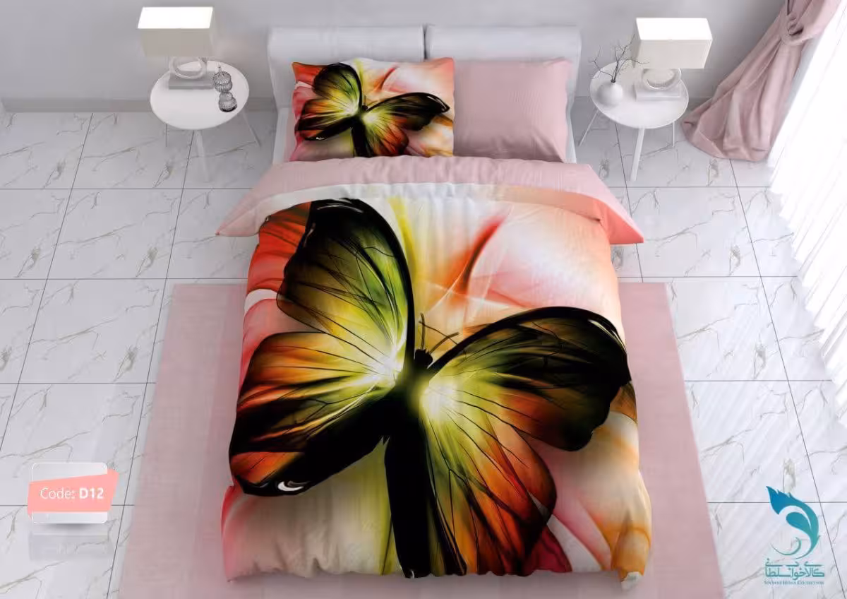 روتختی مدل پروانه کد D12 یک نفره 4 تکه