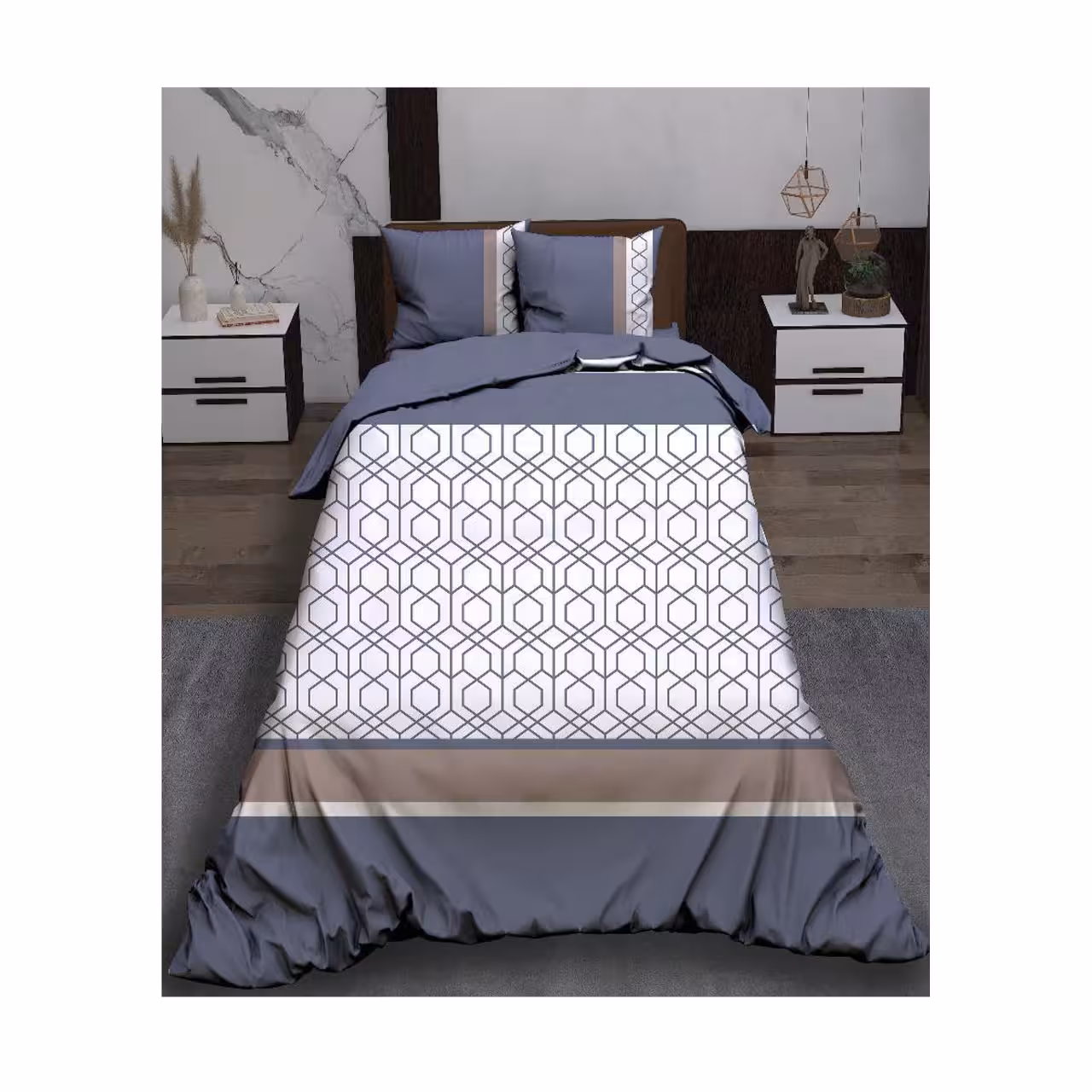 سرویس روتختی یک نفره کارینا مدل سه بعدی 5 تکه کد 1069