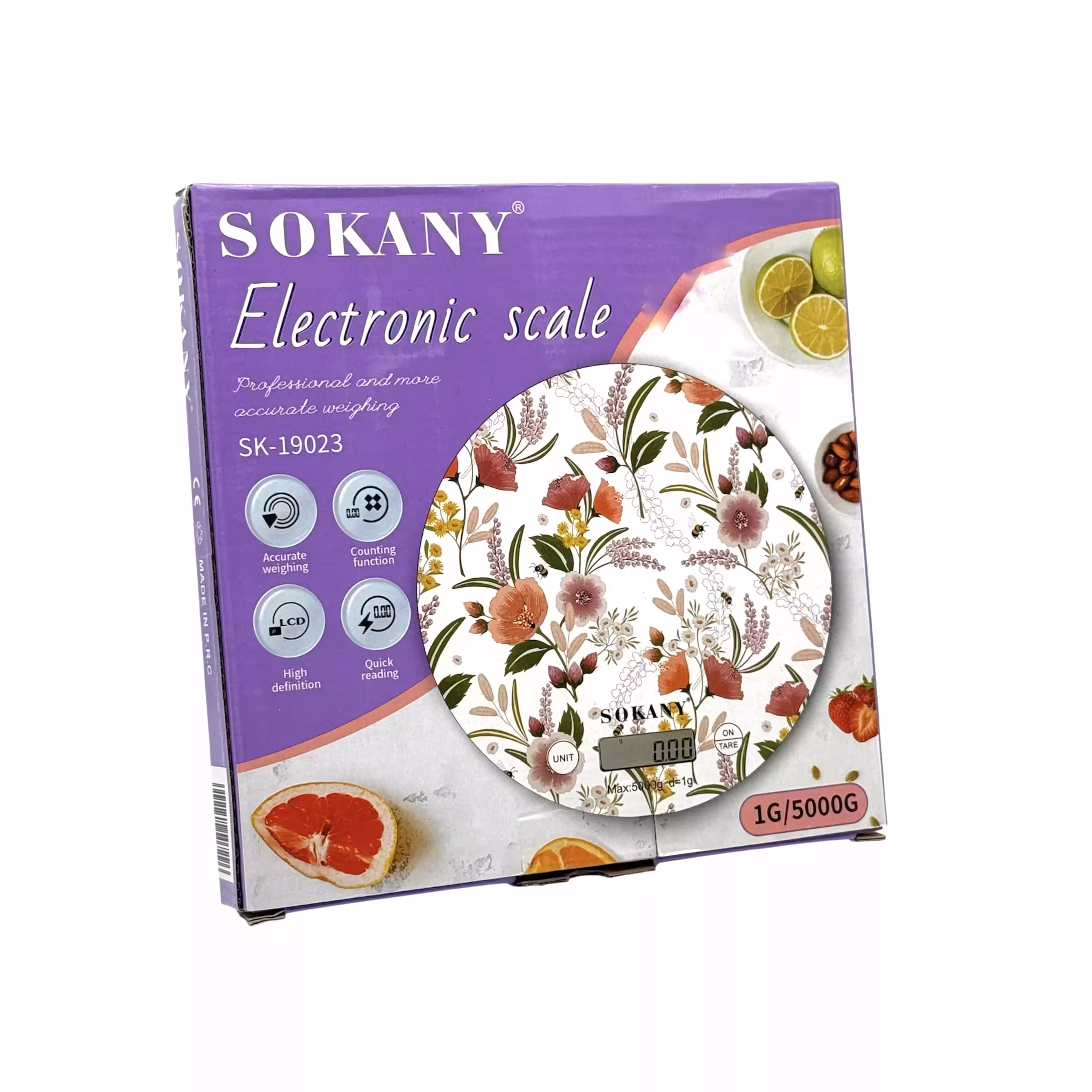 ترازو آشپزخانه دیجیتال سوکانی مدل SK-19033 حداکثر ظرفیت قابل اندازه‌گیری 5 کیلوگرم با دقت اندازه‌گیری 1 گرم