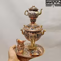 سماور مسی سیسمونی نقره کوب مدل مارجین