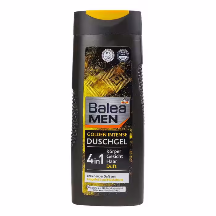 مشخصات، خرید و قیمت شامپو 4 در 1 سر و بدن آلمانی مردانه باله آ مدل Golden Intense با رایحه گریپ فروت مناسب انواع پوست و مو جچم 300 میل ⭐️ ویان مارکت