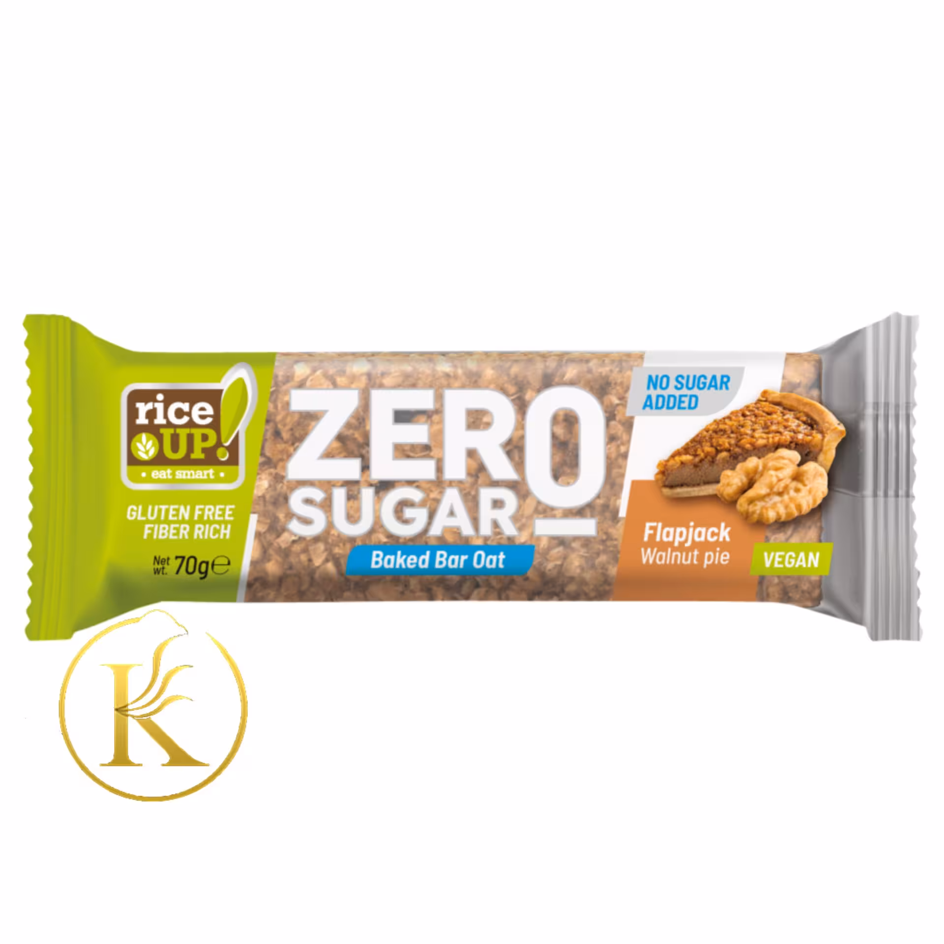 غلات بار بدون قند رایس آپ با طعم گردو (70 گرم) rice up

