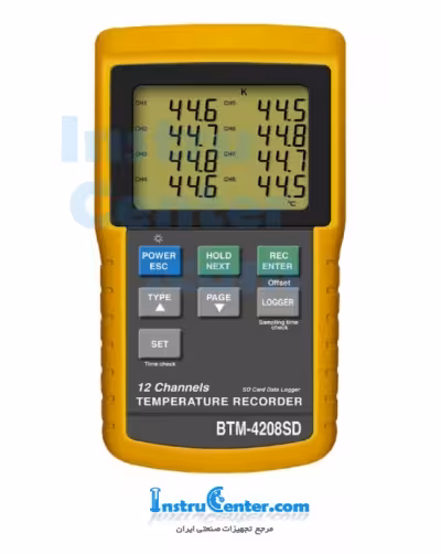 ترمومتر لوترون 12کاناله با قابلیت نصب کارت حافظه مدل BTM-4208SD
