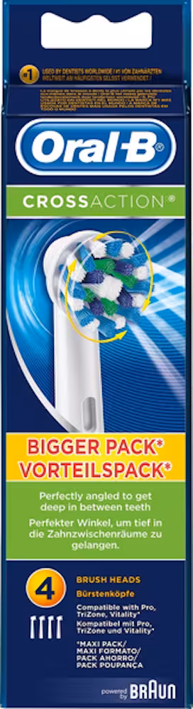 سری یدک مسواک برقی اورال بی مدل cross action بسته 4 عددی